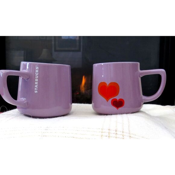 Starbucks Other - Starbucks 2018 Purple Mug with Hearts 12 oz.  EUC